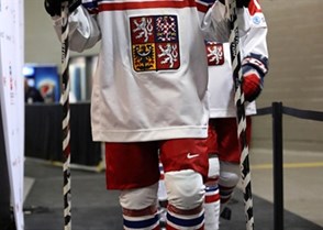 MONTREAL, CANADA - DECEMBER 27: The Czech Republic's David Kase #22 walks towards the ice surface for warm-up prior to preliminary round action against Switzerland at the 2017 IIHF World Junior Championship. (Photo by Andre Ringuette/HHOF-IIHF Images)


